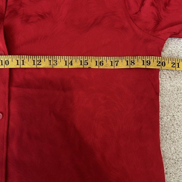 Equipment Femme Women's Long Sleeve Collared Button Down Blouse Red Size L - Picture 5 of 8